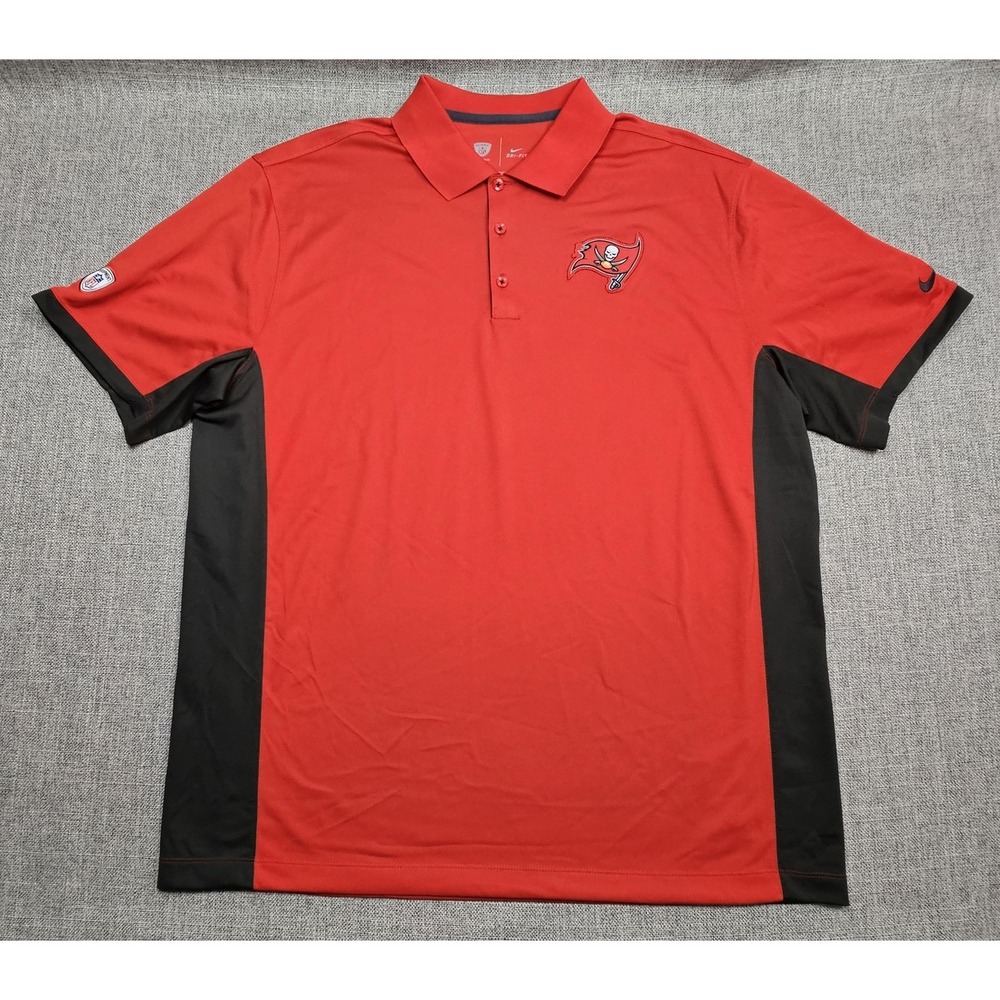 Tampa Bay‎ Buccaneers Shirt Mens XL Red NFL Football Dri Fit Polo Nike Training